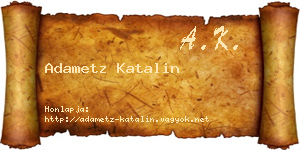 Adametz Katalin névjegykártya